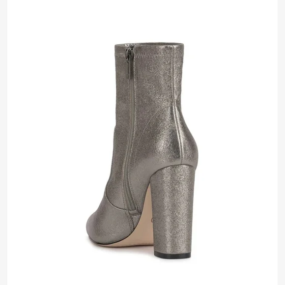 GLITTER SILVER Gray HIGH HEEL BOOTS NARELLE JESSICA SIMPSON Metallic Boots 9 7.5 - Picture 5 of 7